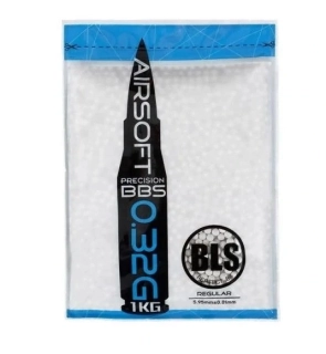 BLS airsoftové kuličky PRECISION 0,32g, 3120 BBs (sáček) - Bílá