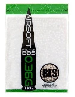 BLS airsoftové kuličky PRECISION UH 0,36g, 2800 BBs (sáček) - Bílá