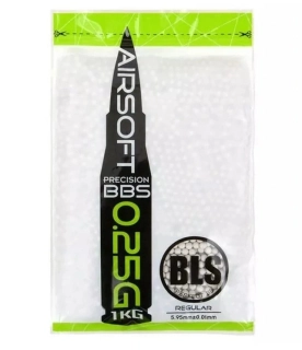 BLS airsoftové kuličky PRECISION 0,25g, 4000 BBs (sáček) - Bílá